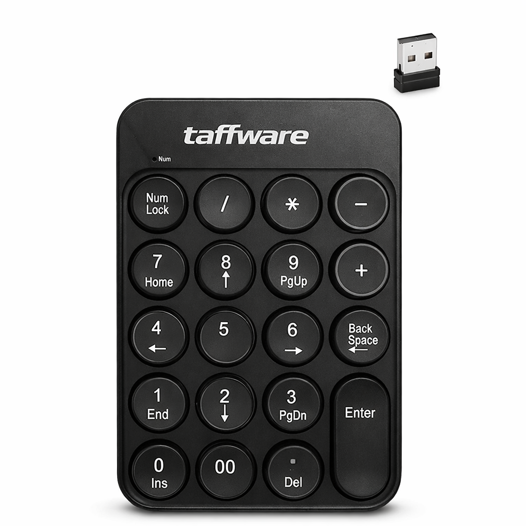 Taffware Keypad Numeric 19 Numpad Slim Mini Portable Wireless - Q9 Gambar produk Taffware Keypad Numeric 19 Numpad Slim Mini Portable Wireless - Q9