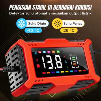 Gambar produk ReUni Charger Aki Mobil Motor Lithium Intelligent 7 Stage Charging - 12V10A