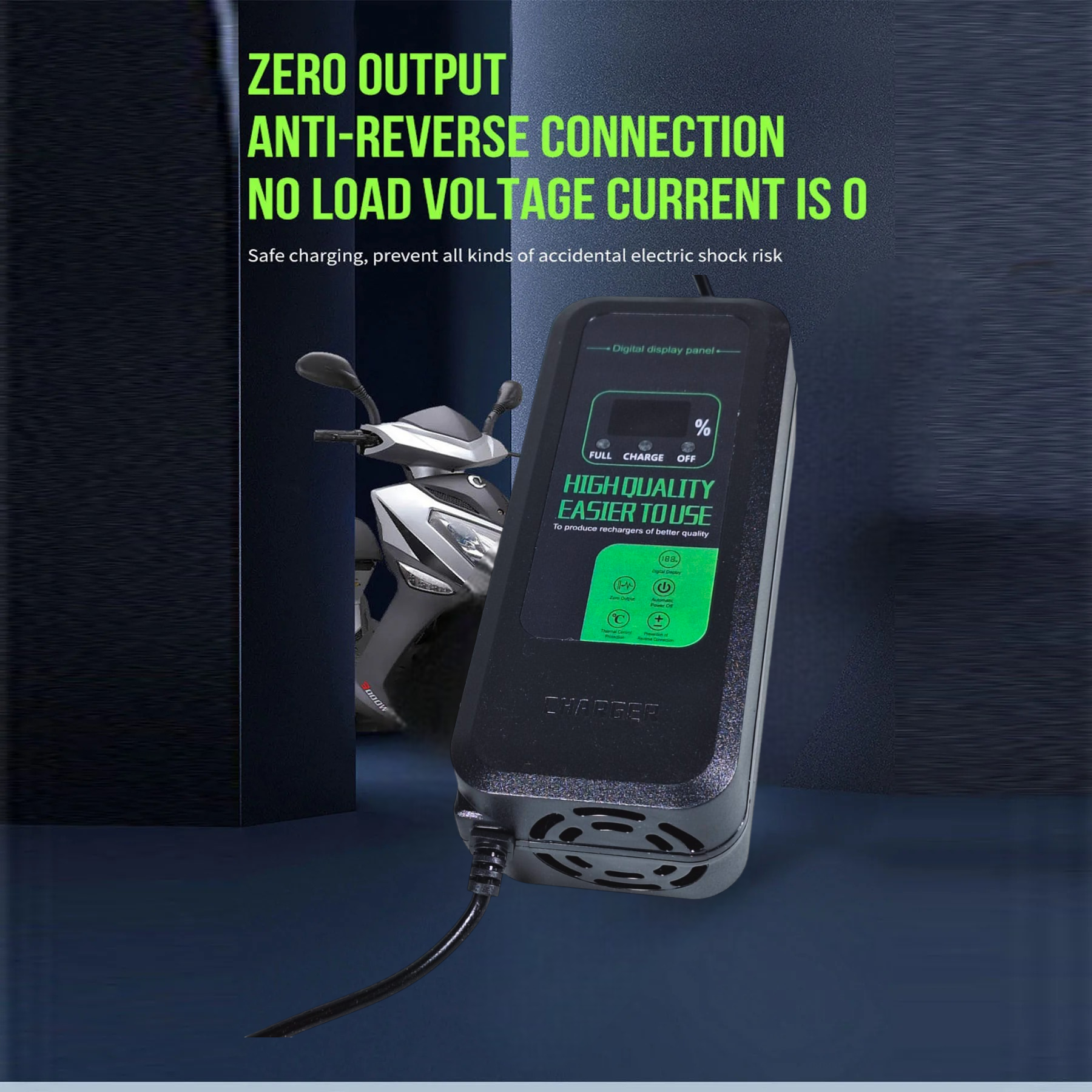 TASKOOD Charger Aki Sepeda Listrik 5 Phase Battery Charger Portable 60V 20Ah - TAH-60 Gambar produk TASKOOD Charger Aki Sepeda Listrik 5 Phase Battery Charger Portable 60V 20Ah - TAH-60