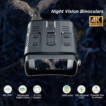 Tyree Teropong Binocular IR Night Vision 10x Zoom 4K 3000mAh with WiFi - NOO9