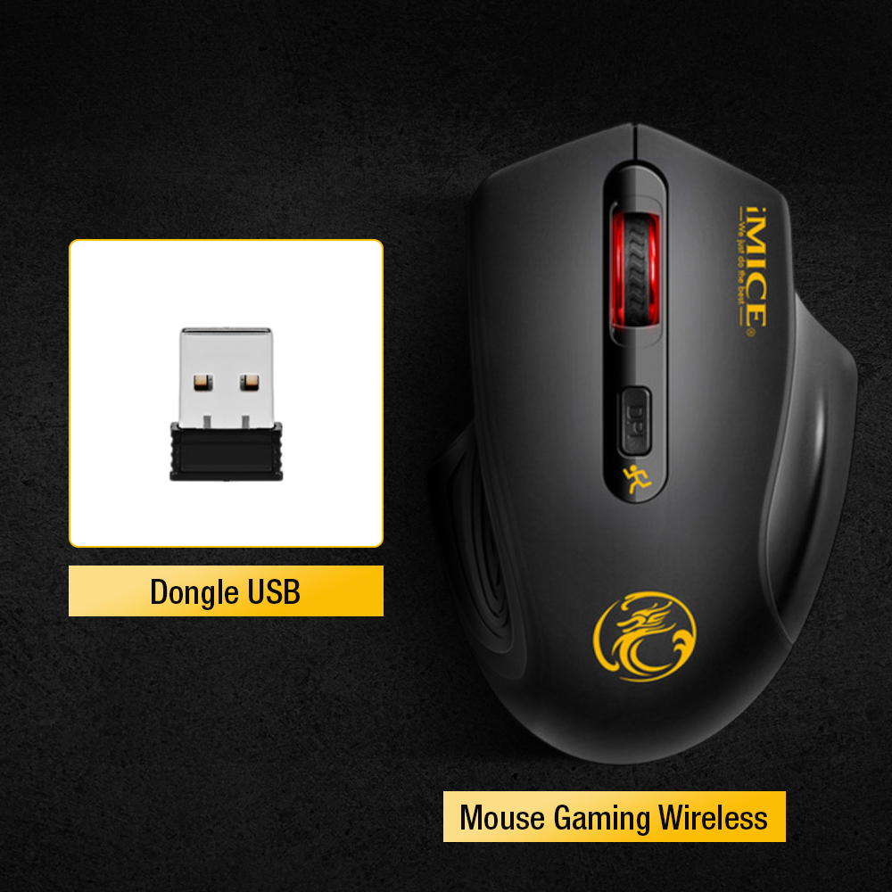 iMICE Mouse Gaming Wireless Optical 2.4GHz Ergonomic 2000DPI Silent Version - G-1800 Gambar produk iMICE Mouse Gaming Wireless Optical 2.4GHz Ergonomic 2000DPI Silent Version - G-1800