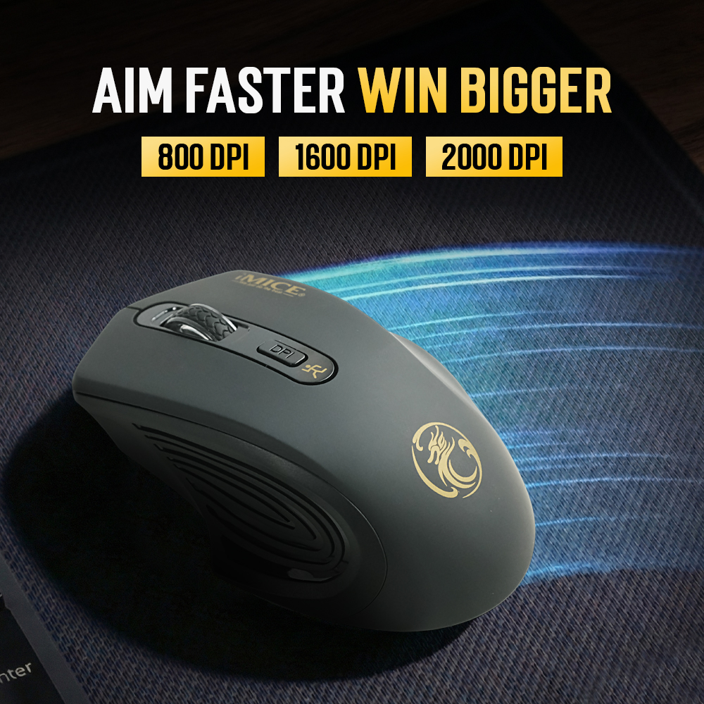 iMICE Mouse Gaming Wireless Optical 2.4GHz Ergonomic 2000DPI Silent Version - G-1800 Gambar produk iMICE Mouse Gaming Wireless Optical 2.4GHz Ergonomic 2000DPI Silent Version - G-1800