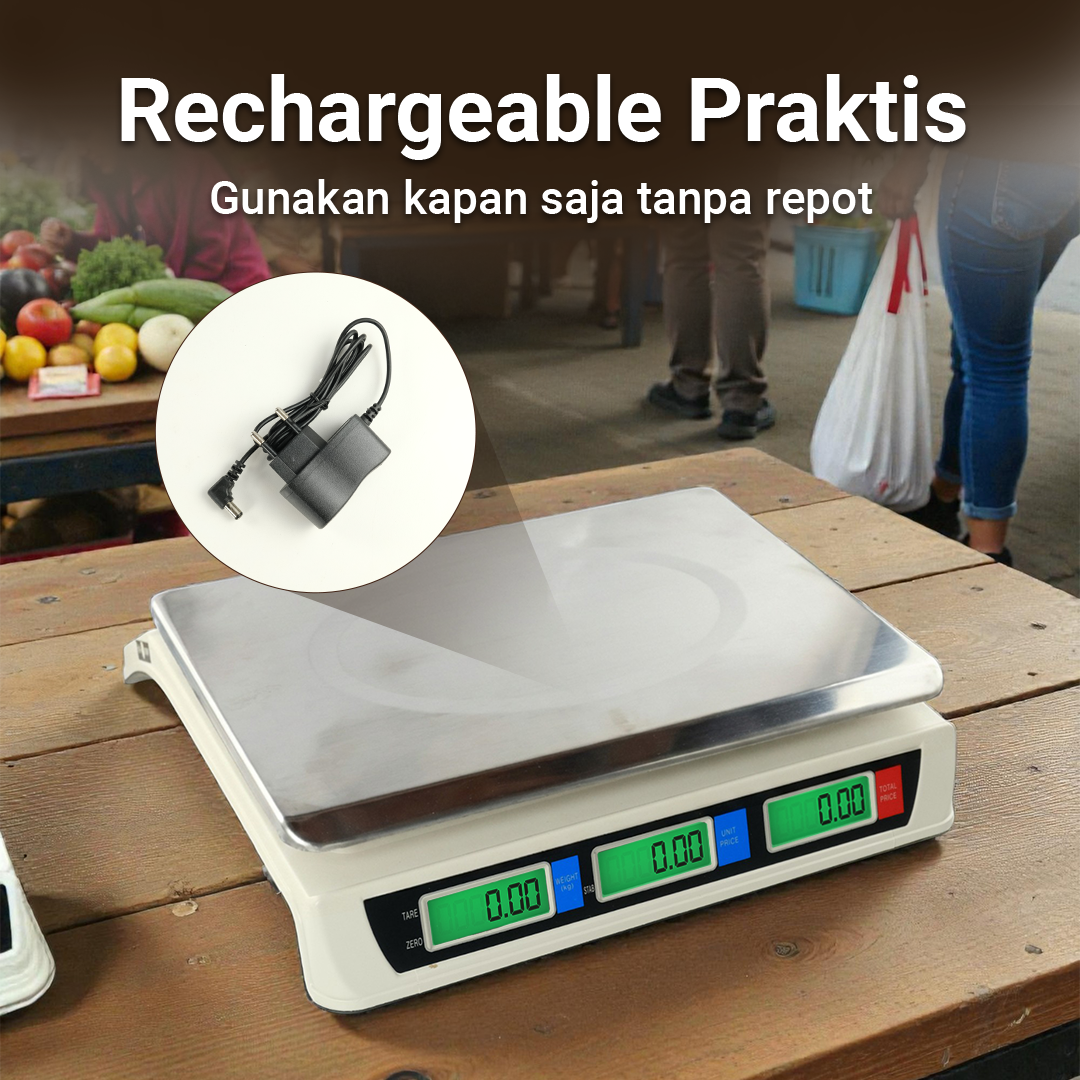 Protopic Timbangan Digital Buah Makanan Commercial Retail Scale 40kg - PT95 Gambar produk Protopic Timbangan Digital Buah Makanan Commercial Retail Scale 40kg - PT95