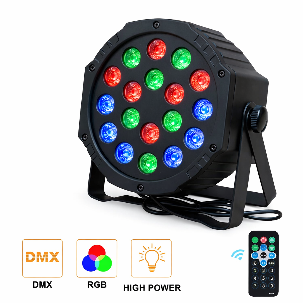 SHIELD Lampu Panggung LED Remote Control Stage Light DMX512 RGBW 18W - SH18W Gambar produk SHIELD Lampu Panggung LED Remote Control Stage Light DMX512 RGBW 18W - SH18W