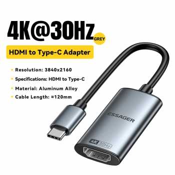ESSAGER Kabel Adapter HDMI to Type C 4K@30Hz 120mm - EZJ4K30-MX0G-P