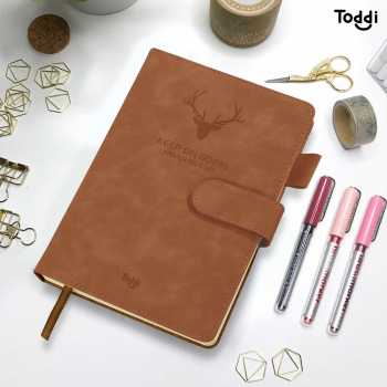 Toddi Buku Jurnal Hardcover Notebook Diary 68GSM 360 Halaman Lined - CW-05