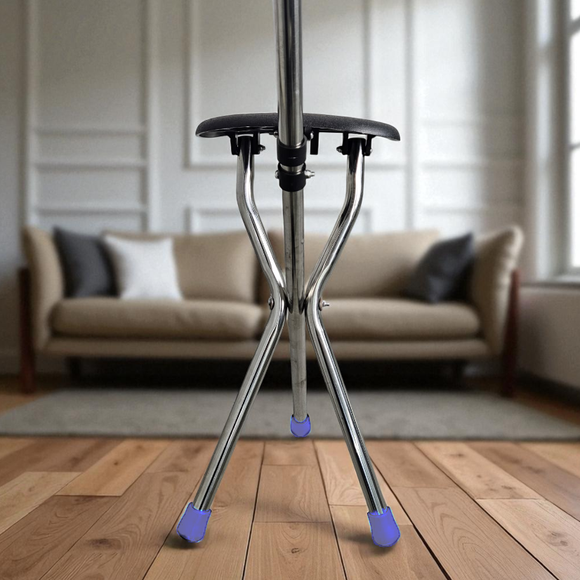 GAIWANZI Tongkat Jalan Kursi Lipat 2in1 Foldable Cane Chair Portable - GZD05 Gambar produk GAIWANZI Tongkat Jalan Kursi Lipat 2in1 Foldable Cane Chair Portable - GZD05