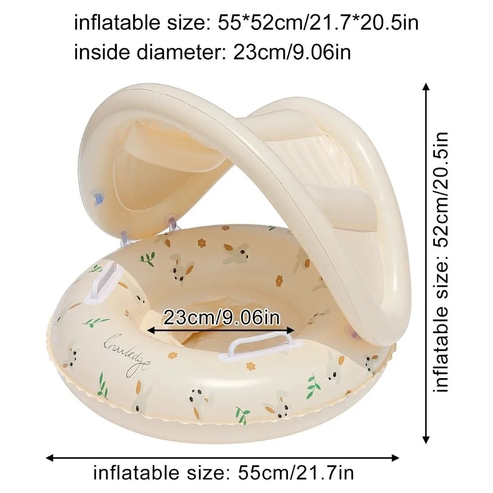 EXCLUZO Ban Pelampung Bayi Seat Canopy Inflatable Swim PVC 55x23cm - FY100 Gambar produk EXCLUZO Ban Pelampung Bayi Seat Canopy Inflatable Swim PVC 55x23cm - FY100