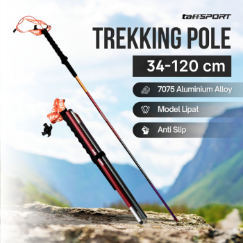 TaffSPORT Tongkat Hiking Lipat Trekking Pole Aluminium 120cm - 7075