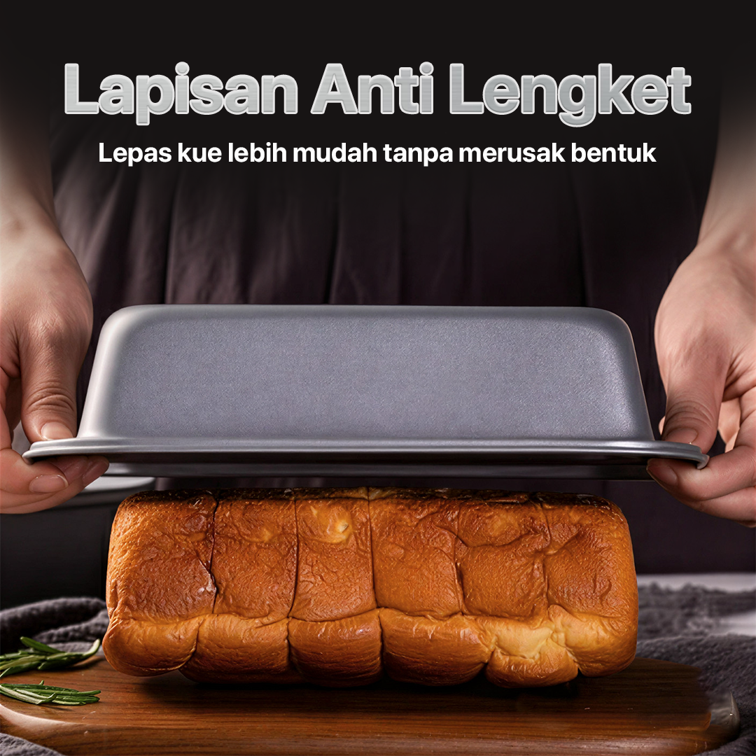 ZOCY Loyang Kue Roti Loaf Pan Bread Toast Box Carbon Steel Non-Stick - ZC11 Gambar produk ZOCY Loyang Kue Roti Loaf Pan Bread Toast Box Carbon Steel Non-Stick - ZC11