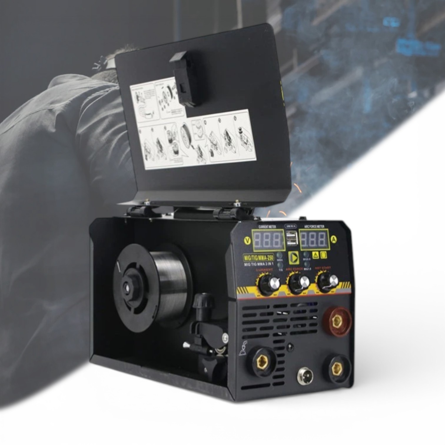 SPARK Mesin Las Inverter Electric Welding Machine IGBT MMA 3.9kW 250A - MIG/TIG/MMA-250 Gambar produk SPARK Mesin Las Inverter Electric Welding Machine IGBT MMA 3.9kW 250A - MIG/TIG/MMA-250