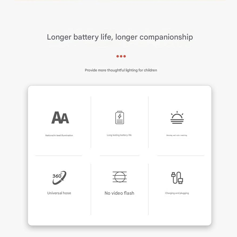 Gambar produk FEIMEI Lampu Meja Belajar 3in1 Color Desk Lamp Rechargeable 1200mAh - T1903