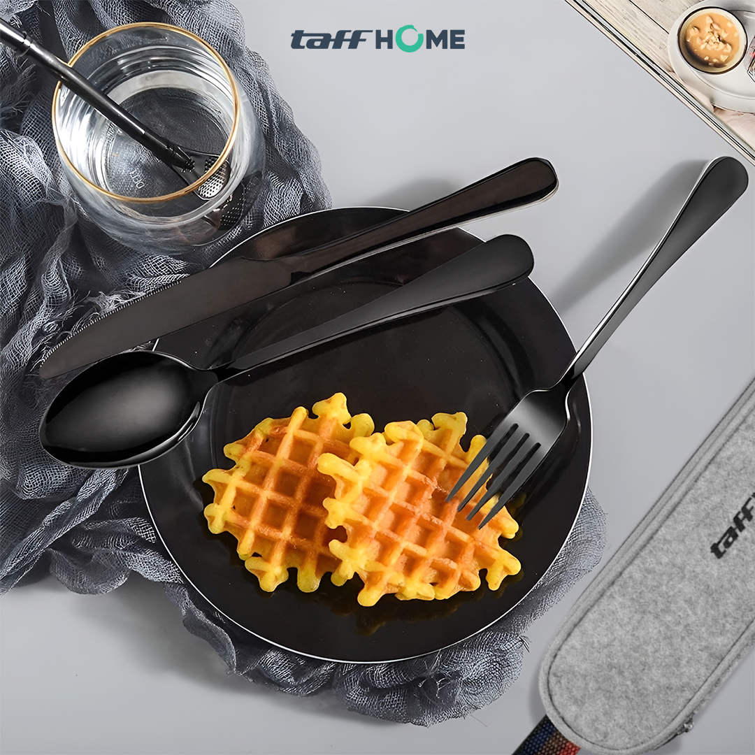 TaffHOME Set Perlengkapan Makan Sendok Garpu Pisau Sumpit Sedotan - EA02300 Gambar produk TaffHOME Set Perlengkapan Makan Sendok Garpu Pisau Sumpit Sedotan - EA02300