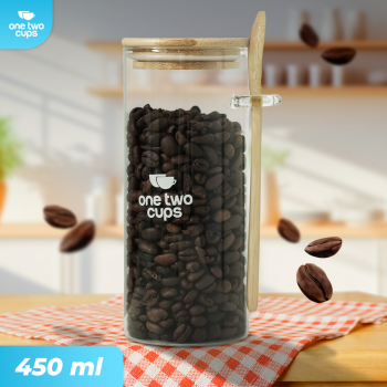 One Two Cups Toples Kaca Penyimpanan Makanan Storage with Bamboo Lid - FM-LD1