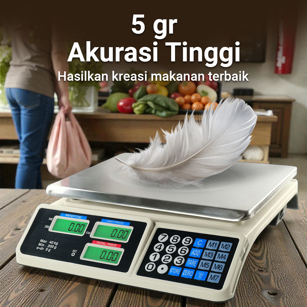 Protopic Timbangan Digital Buah Makanan Commercial Retail Scale 40kg - PT95 Gambar produk Protopic Timbangan Digital Buah Makanan Commercial Retail Scale 40kg - PT95