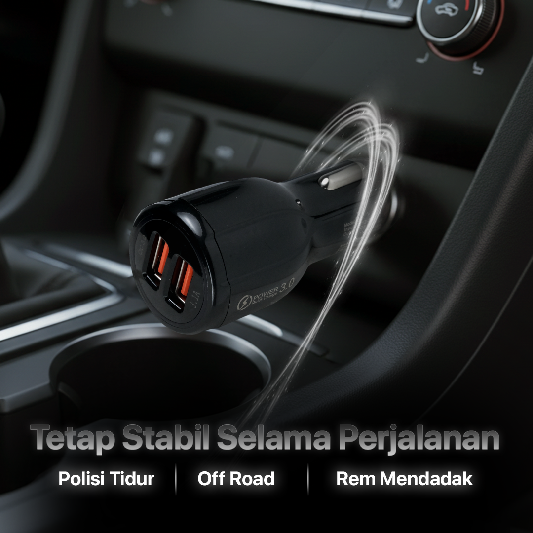 OTOHEROES Car Charger Mobil Fast Charging QC 3.0 Dual USB Port 3.1A - DC-681 Gambar produk OTOHEROES Car Charger Mobil Fast Charging QC 3.0 Dual USB Port 3.1A - DC-681