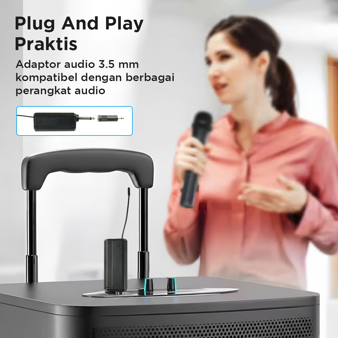 Fradical Microphone Karaoke Handheld Wireless Rechargeable 2.4GHz 2PCS - FDR24 Gambar produk Fradical Microphone Karaoke Handheld Wireless Rechargeable 2.4GHz 2PCS - FDR24