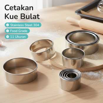 IBNUNU Cetakan Kue Biskuit Cookie Cutter Mousse Ring Mold 11 PCS - IB01