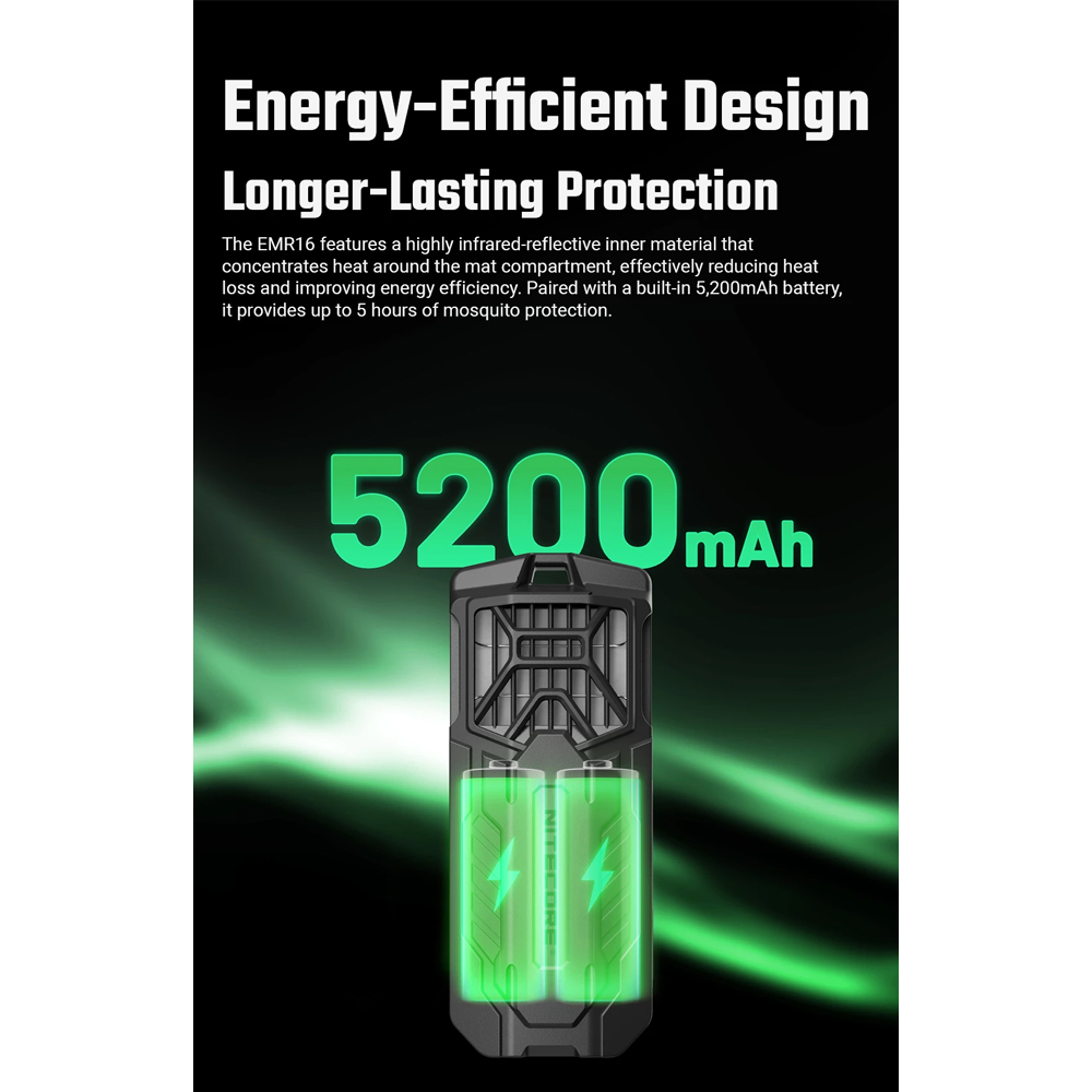 Gambar produk NITECORE Alat Pengusir Nyamuk Elektrik Mosquito Repeller 5200mAh - EMR16