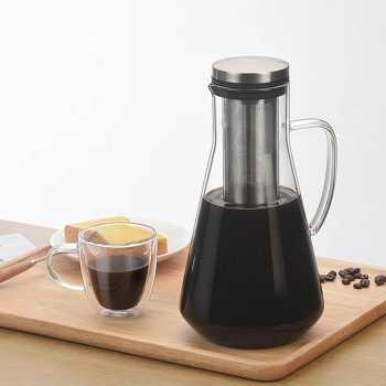LEIXIUSM Teko Kaca Kopi Cold Brew Coffee Maker Stainless Steel 1600ml - LX-11