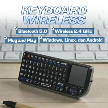 HotLouse Keyboard Wireless 2.4GHz Bluetooth Touchpad and Laser Pointer - A8