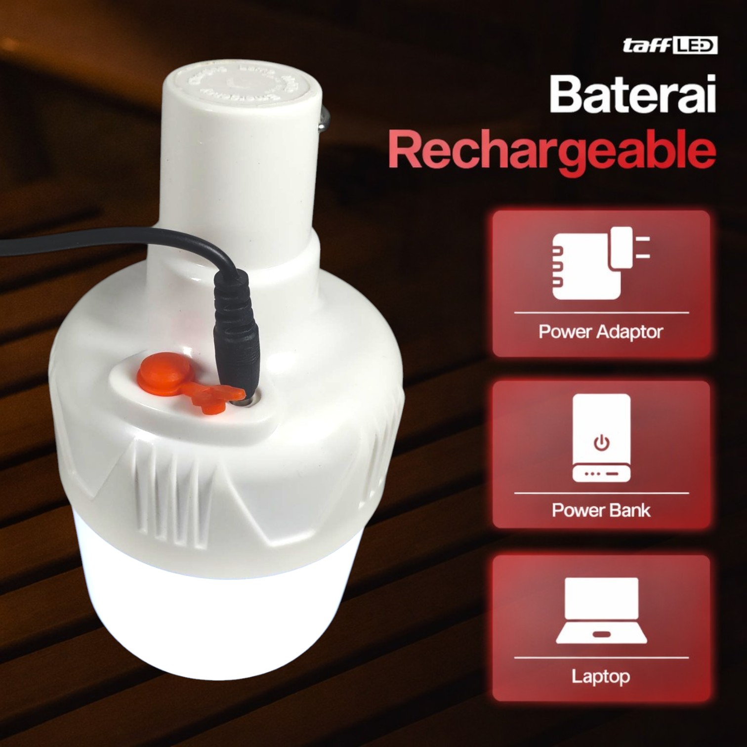 TaffLED Lampu LED Camping Gantung Waterproof Natural White 10W - V10 Gambar produk TaffLED Lampu LED Camping Gantung Waterproof Natural White 10W - V10