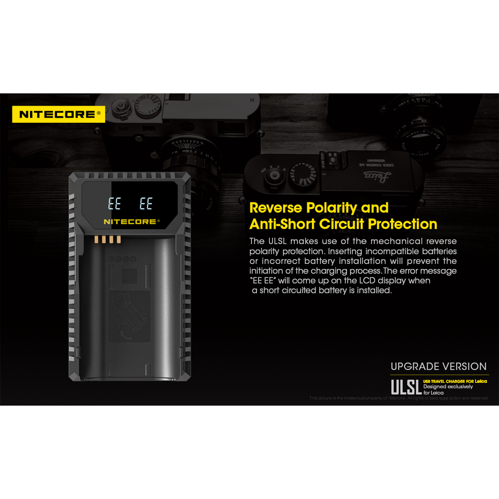 NITECORE Charger Baterai 2 Slot Leica BP-SCL4 QC Digital Display - ULSL Gambar produk NITECORE Charger Baterai 2 Slot Leica BP-SCL4 QC Digital Display - ULSL