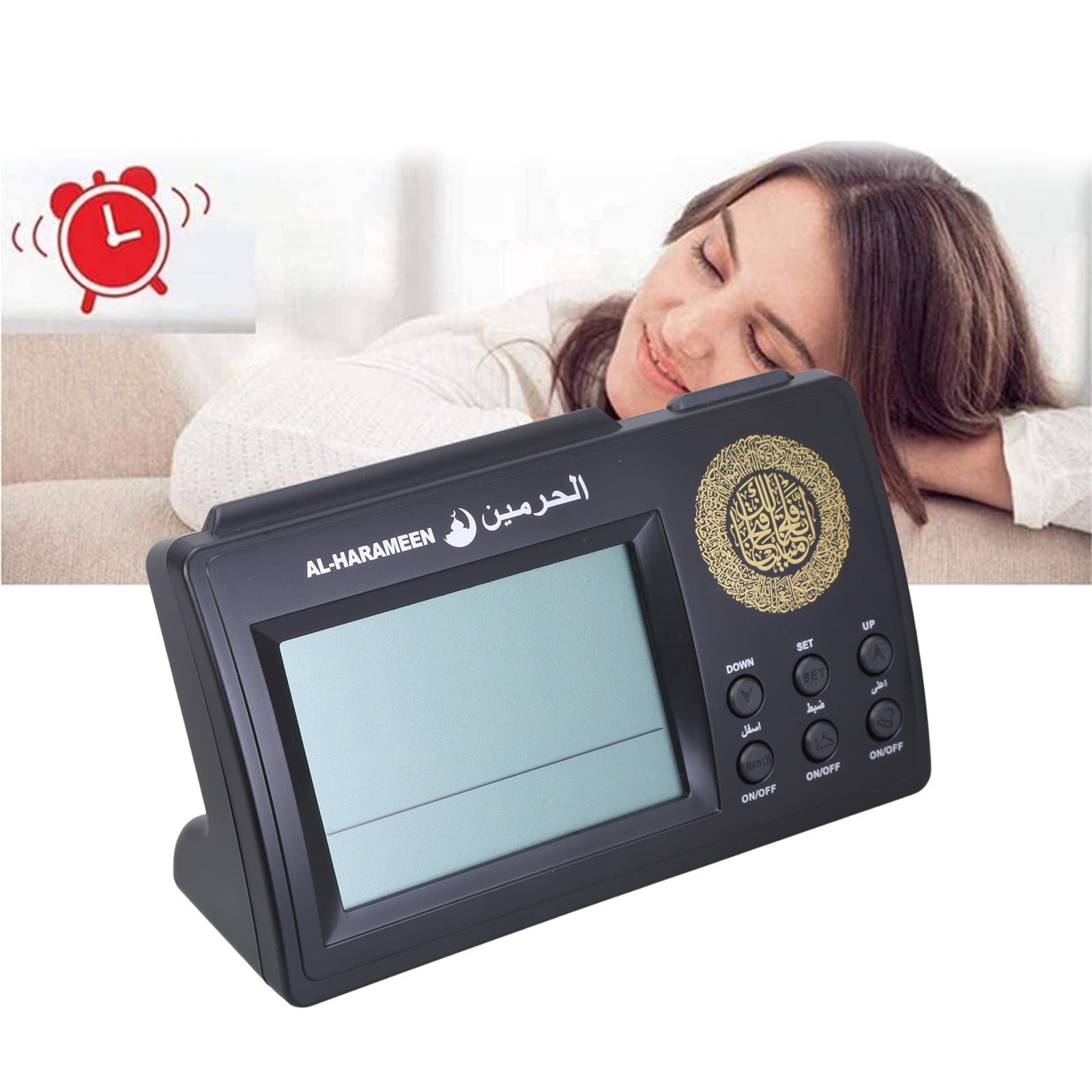 AL-HARAMEEN Jam Meja Digital Alarm Adzan Muslim Prayer Watch Clock - HA-3006 Gambar produk AL-HARAMEEN Jam Meja Digital Alarm Adzan Muslim Prayer Watch Clock - HA-3006