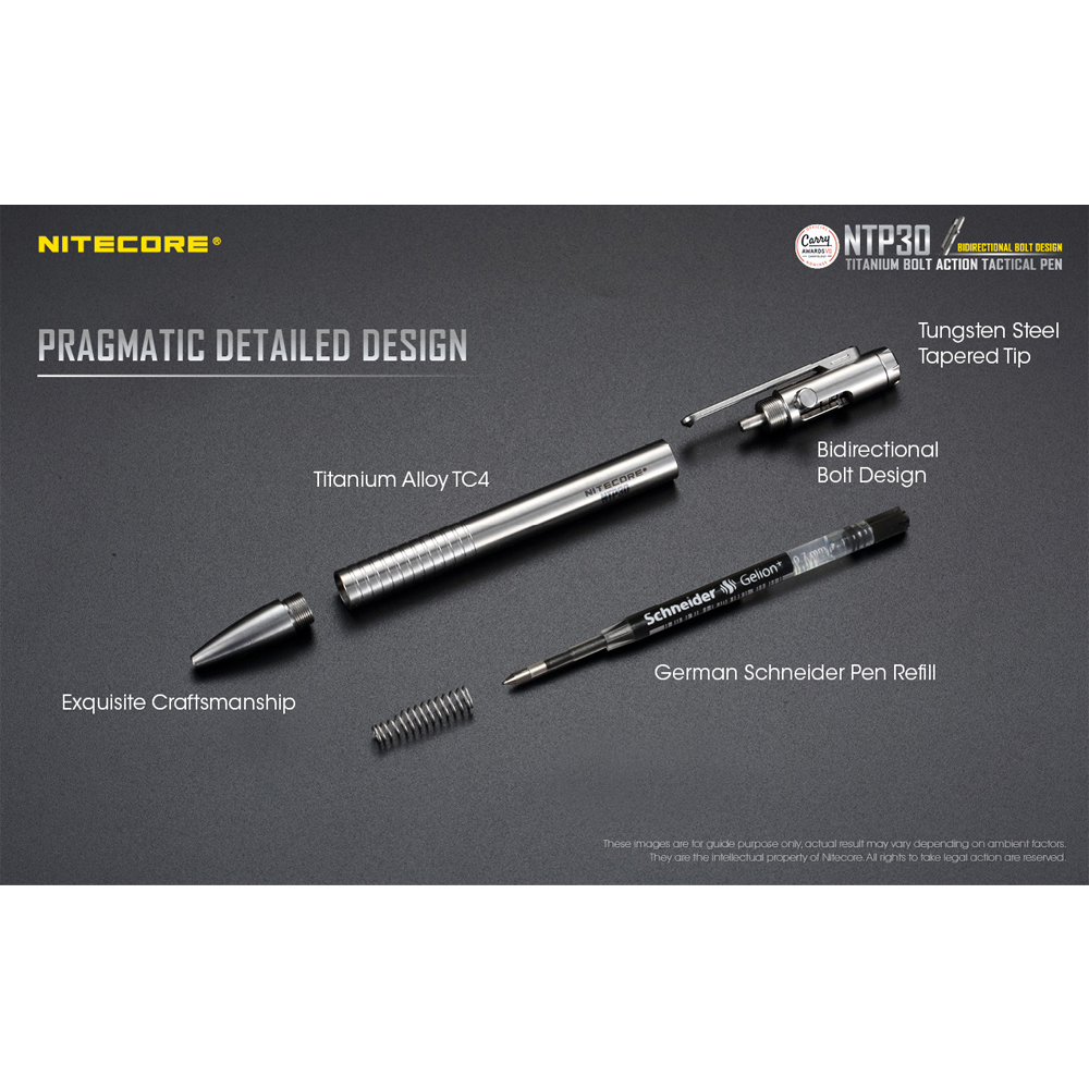 NITECORE Pulpen Tactical EDC Pen TC4 Titanium Glass Breaker 0.7mm - NTP30 Gambar produk NITECORE Pulpen Tactical EDC Pen TC4 Titanium Glass Breaker 0.7mm - NTP30