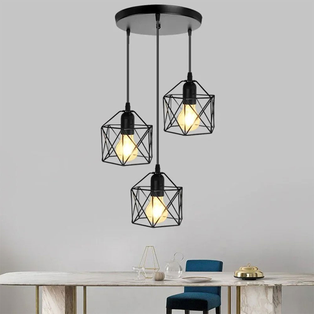 Depuley Lampu Gantung Vintage Pendant Light Adjustable Iron E27 - DE27 Gambar produk Depuley Lampu Gantung Vintage Pendant Light Adjustable Iron E27 - DE27