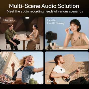 Gambar produk TELESIN Mikrofon Wireless Lavalier 2in1 Bluetooth Magnetic Clip Type C - P5-MCP-14