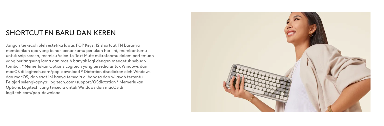 Logitech POP Keys Mechanical Keyboard Bluetooth 5.1 Brown Switch Gambar produk Logitech POP Keys Mechanical Keyboard Bluetooth 5.1 Brown Switch