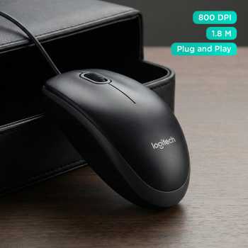 Logitech USB Wired Mouse 800 DPI Plug and Play - B100