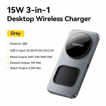 ESSAGER Wireless Phone Charger Universal Magnetic Charging 15W - T40