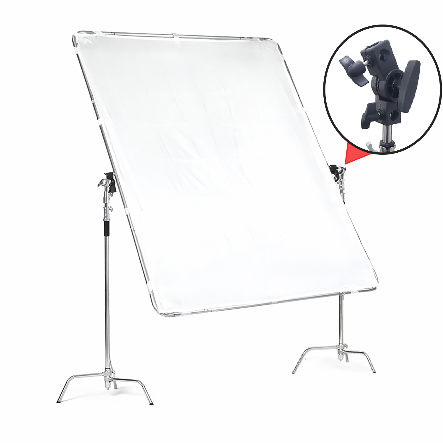 TaffSTUDIO Reflector Soft Light Screen Rotating 1.5x2M with Stand - D40 Gambar produk TaffSTUDIO Reflector Soft Light Screen Rotating 1.5x2M with Stand - D40