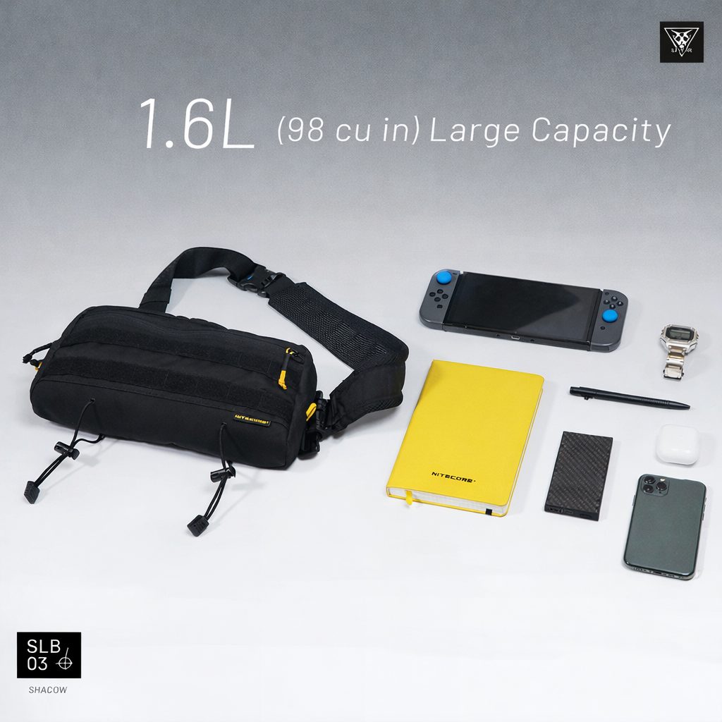 Nitecore Tas Sling Bag Outdoor Waist Tactical 500D Nylon MOLLE 1.6L - SLB03 Gambar produk Nitecore Tas Sling Bag Outdoor Waist Tactical 500D Nylon MOLLE 1.6L - SLB03