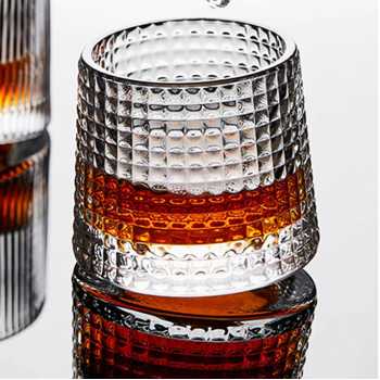 One Two Cups Gelas Whisky Crystal Spinning Wobble Rock Glass 150ml - YJ101