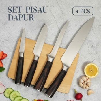 XITUO Set Pisau Dapur Damascus Pattern Chef Boning Knife 4 PCS - DL4-A
