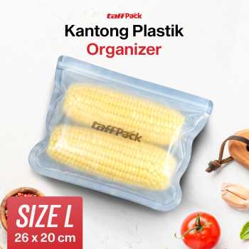 Gambar produk TaffPACK Kantong Plastik Makanan Silikon Reusable Food Bag Ziplock Size L - PK-15