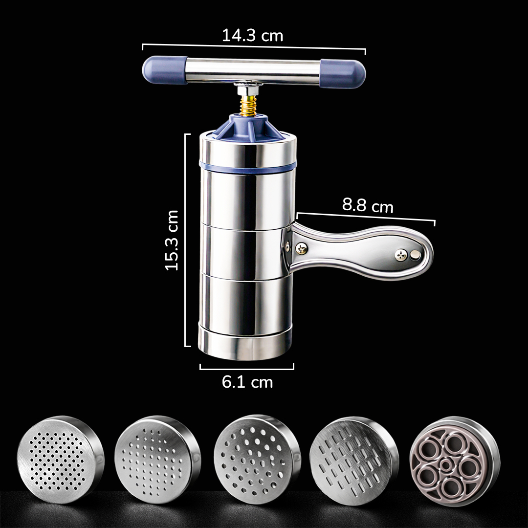 HOOMIN Cetakan Mie Spaghetti Noodle Press Pasta Manual With 5 Pressing - HO5 Gambar produk HOOMIN Cetakan Mie Spaghetti Noodle Press Pasta Manual With 5 Pressing - HO5