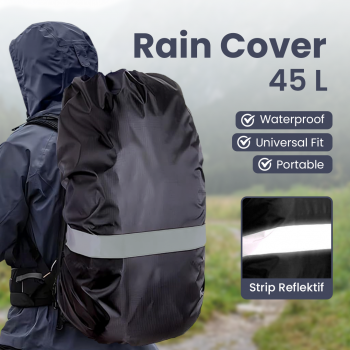 Gambar produk NEWBOLER Rain Cover Bag Waterproof Reflektor Jas Hujan Tas Ransel 45L - NB100