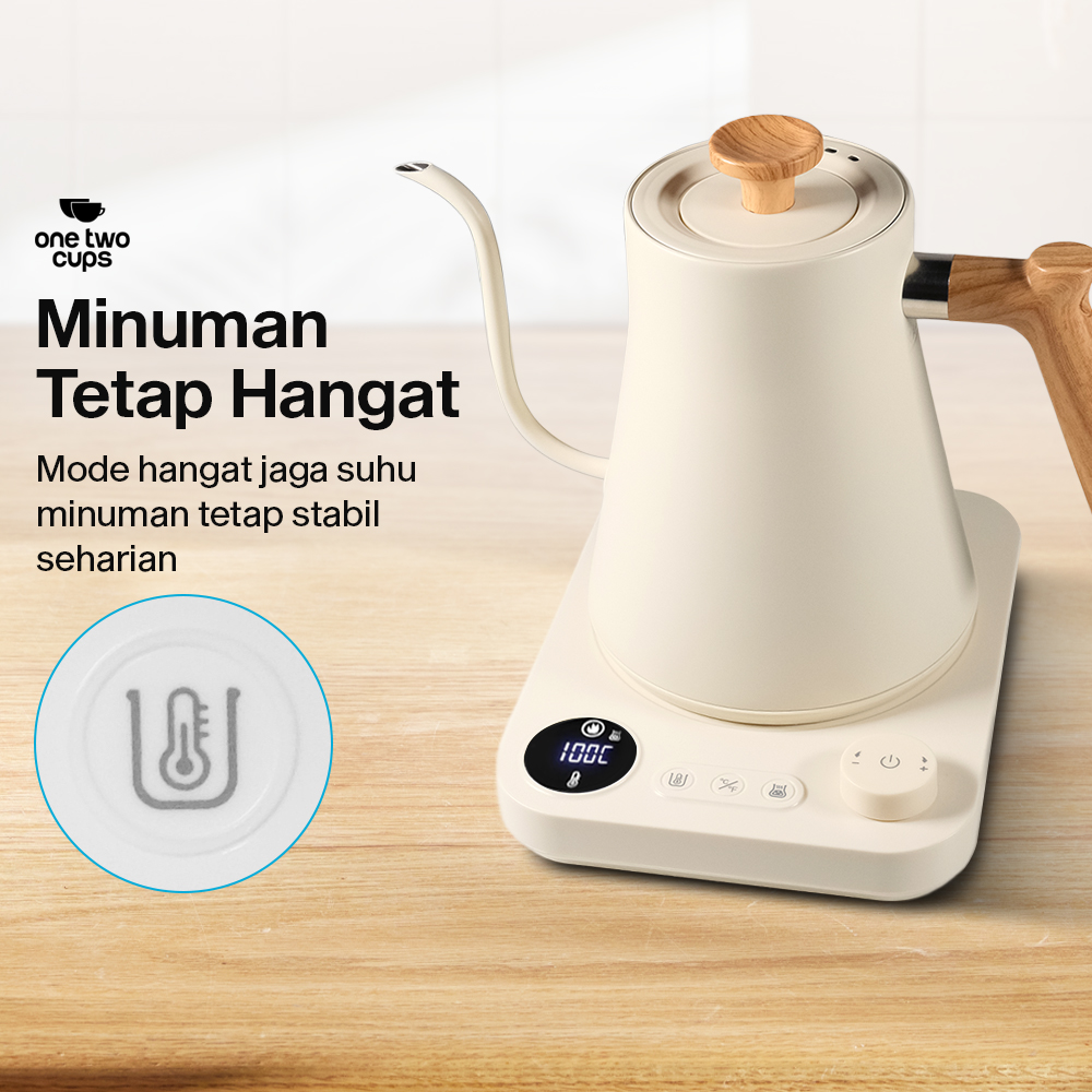 One Two Cups Teko Listrik Kopi Pemanas Air Leher Angsa 1200W 900ml - KT90 Pro Gambar produk One Two Cups Teko Listrik Kopi Pemanas Air Leher Angsa 1200W 900ml - KT90 Pro