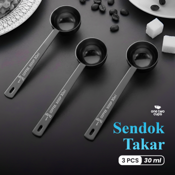 One Two Cups Sendok Takar Kopi Measuring Spoon Stainless Steel 3 PCS - PR3