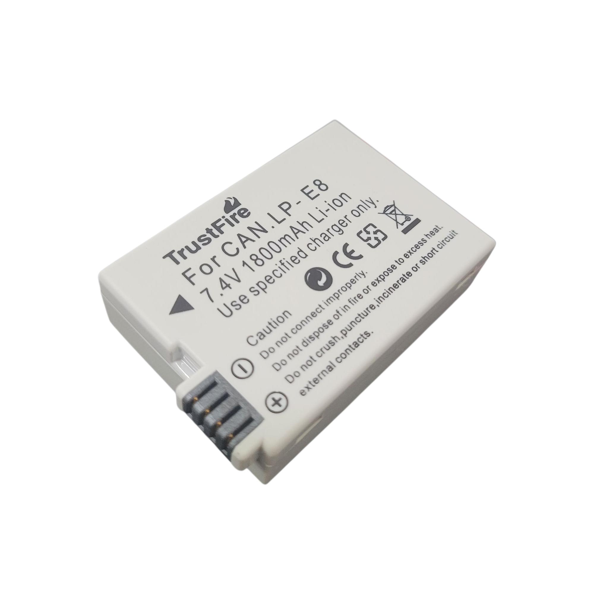 TrustFire Baterai Kamera Canon EOS 550D LP-E8 1800mAh (Replika 1:1) Gambar produk TrustFire Baterai Kamera Canon EOS 550D LP-E8 1800mAh (Replika 1:1)