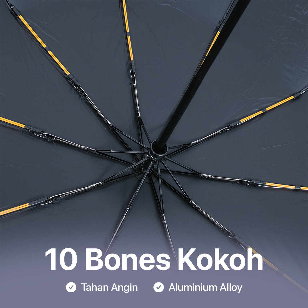 ZUODU Payung Lipat Buka Otomatis Reflective Handle Tekuk 10 Bone 105cm - ZPL2 Gambar produk ZUODU Payung Lipat Buka Otomatis Reflective Handle Tekuk 10 Bone 105cm - ZPL2