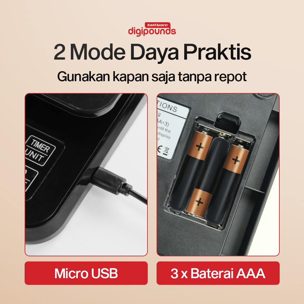 Taffware Digipounds Timbangan Kopi Digital Timer Coffee Scale 3000g-0.1g - TSC3/5/10 Gambar produk Taffware Digipounds Timbangan Kopi Digital Timer Coffee Scale 3000g-0.1g - TSC3/5/10