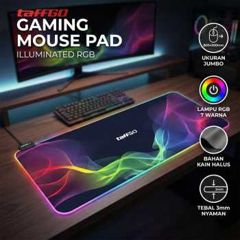 TaffGO Gaming Mouse Pad Illuminated RGB 800x300x3mm - GMS-WT-5 - Multi-Color