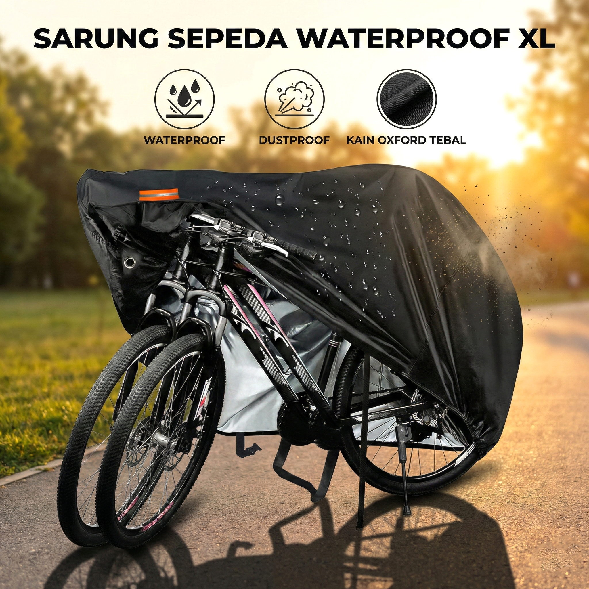 VRMT Sarung Sepeda Waterproof Dustproof Kain Oxford Bike Cover XL - INU87 Gambar produk VRMT Sarung Sepeda Waterproof Dustproof Kain Oxford Bike Cover XL - INU87