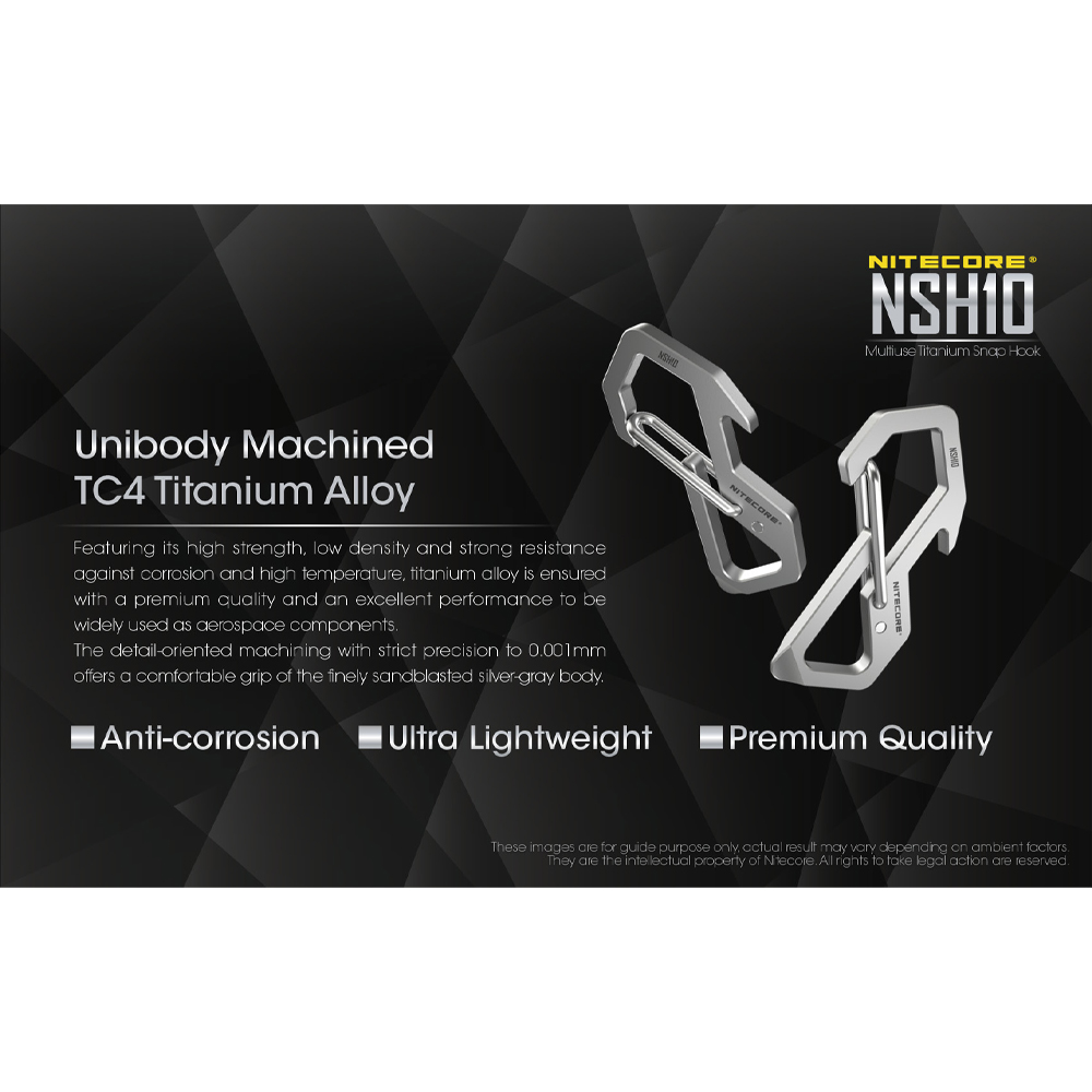 NITECORE Carabiner EDC Gantungan Kunci Multifungsi TC4 Titanium Alloy - NSH10 Gambar produk NITECORE Carabiner EDC Gantungan Kunci Multifungsi TC4 Titanium Alloy - NSH10