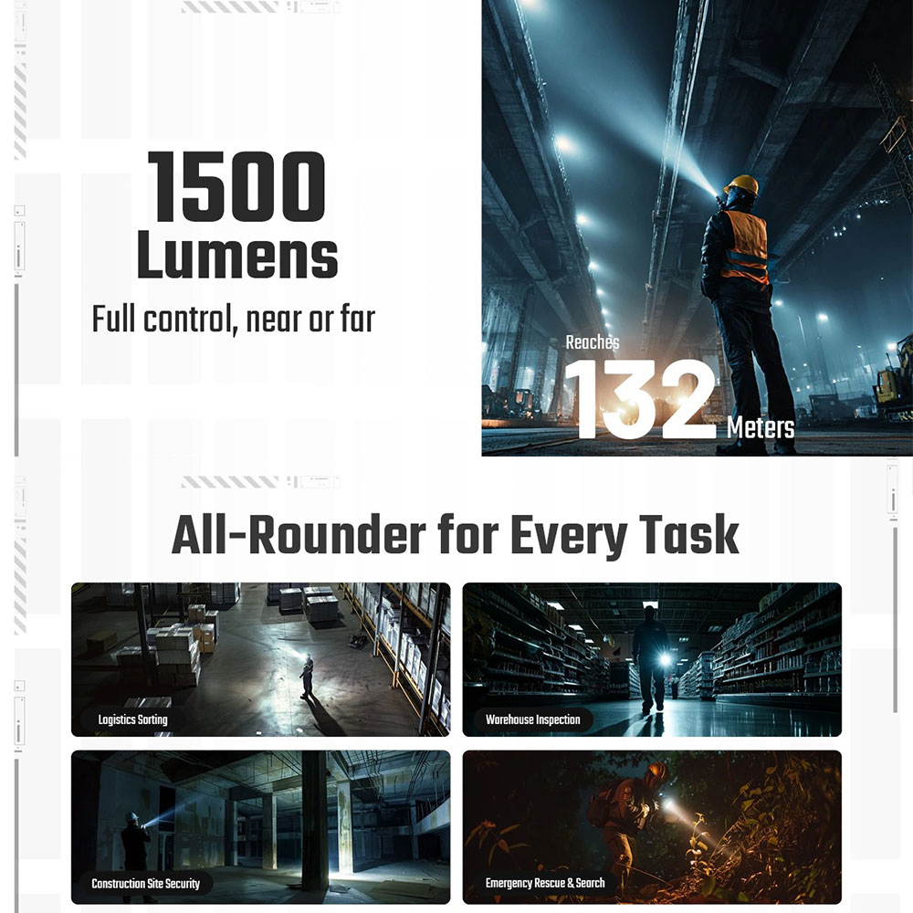 NITECORE Senter LED Flashlight 3 Color Rechargeable IP67 1500 Lumens - EDC07 Gambar produk NITECORE Senter LED Flashlight 3 Color Rechargeable IP67 1500 Lumens - EDC07